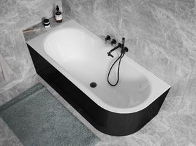 Vonia, laisvai pastatoma Besco Avita, 170 cm x 75 cm x 59.5 cm, balta sp./juoda sp.