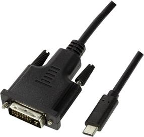 Kabelis Logilink USB-C - DVI USB-C, DVI, 1.8 m, juoda sp.