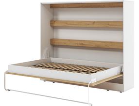 Lova pusantros vietos Devesto Horizontal, 140 x 200 cm, balta sp./artisan oak sp., be čiužinio, su grotelėmis