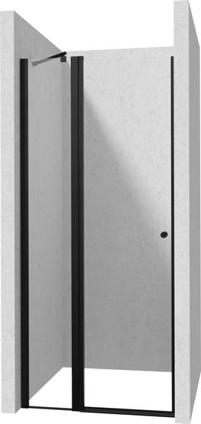 Двери для душа Deante Kerria Plus, 80 см x 200 см, прозрачный цв./черный цв./закаленный