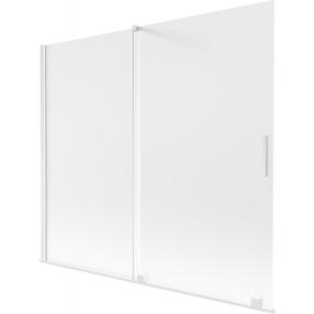 Dušo sienelė Mexen Velar, 180 cm x 150 cm, skaidri sp./balta sp./matinis