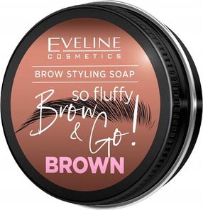 Antakių muilas Eveline Cosmetics Brow & Go! So Fluffly, 25 g, ruda sp.