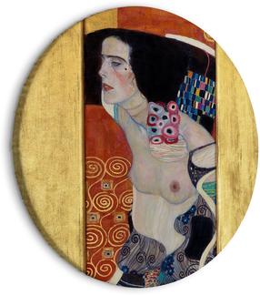 Apvali reprodukcija ant drobės Artgeist Judith II, Gustav Klimt - Abstract Portrait of a Half-Naked Woman, 60 cm x 60 cm