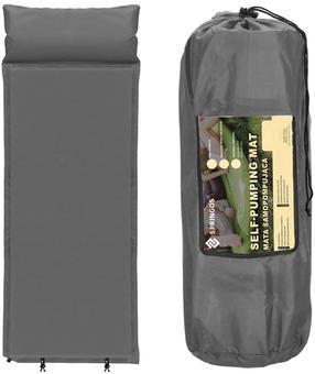 Pašpiepūšamais matracis Springos Self-Pumping Mat PM035, pelēka krās., 186 x 53 cm