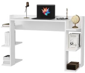 Rašomasis stalas su lentyna Kalune Design Çinar 875ZNA4630, 122.7 cm x 45 cm, 77 cm, balta sp.