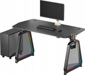 Kompiuterinių žaidimų stalas Ultradesk Booster, 136 cm x 70.5 cm, 75 cm, juoda sp.