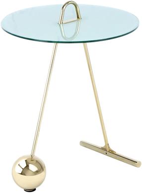 Kavos staliukas Kayoom Pendulum 525, aukso sp./balta sp., 46 cm x 46 cm x 60 cm