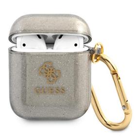 Austiņu futlārs Guess Apple AirPods 1/2 Gen, caurspīdīga krās./melna krās.