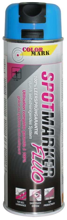 Aerozoliniai dažai Motip Colormark Colormark Spotmarker Fluo, žymėjimui, melsva sp., 0.5 l