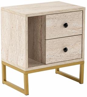 Naktsskapītis Nordure Glimmer, zelta krās./brūngans krās., 50 cm x 45.2 cm x 29.5 cm