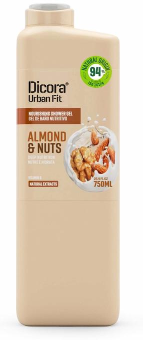 Гель для умывания тела Dicora Vitamin B Almond & Nuts, 750 мл