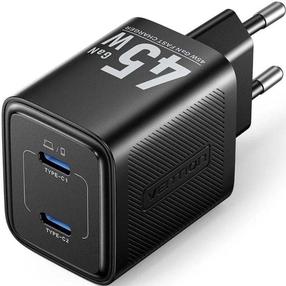 Telefono įkroviklis Vention FEFB0-EU, USB Type C, juoda sp., 45 W