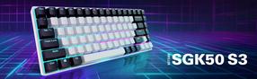 Laidinė žaidimų klaviatūra Sharkoon Skiller SGK50 S3 Gateron Yellow, EN, balta sp./juoda sp.