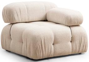 Atpūtas krēsls Hanah Home Bubble 1R Bouclette, krēmkrāsa, 95 cm x 95 cm x 75 cm