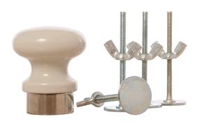 Durelių blokatorius Dreambaby Magnetic Knob & 4 Discs, balta sp./sidabro sp., 5 vnt.