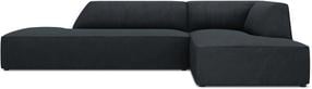 Kampinė sofa Micadoni Home Ruby Modular 4 Seats, juoda sp., dešininė, 273 x 180 cm x 69 cm