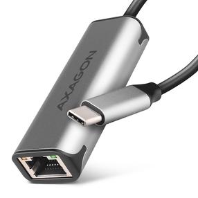 Adapteris Axagon USB-C - RJ-45 ADE-25RC USB-C male, RJ-45 female, 0.15 m, pelēka krās.