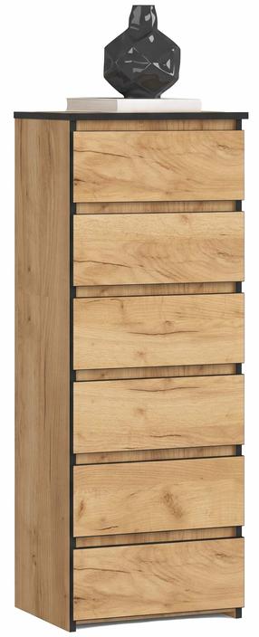 Kumode Akord Furniture Factory CL6 PK, melns krās./craft oak krās., 109 cm x 40 cm x 35 cm
