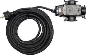 Удлинитель Yato YT-81162, 3G1.5, 20 м, IP44, 3 розетки, черный цв.