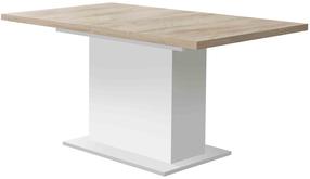 Stalas išskleidžiamas Forte Elara, ąžuolo sp./balta sp., 160 - 200 cm x 90 cm x 76.6 cm