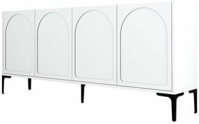 Konsolinis staliukas Kalune Design Lyon 79, balta sp./juoda sp., 35 cm x 180 cm x 79 cm