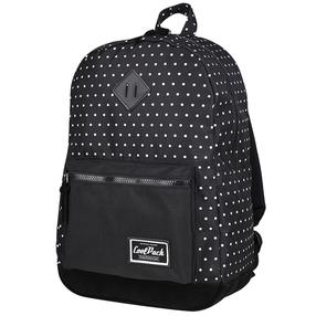 Mokyklinė kuprinė CoolPack Black Dots, balta sp./juoda sp., 45 cm x 30 cm x 14.5 cm