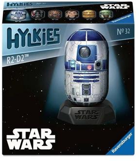 3D puzle Ravensburger Hylkies Star Wars R2-D2, 8 cm x 8 cm, 54 gab., zila krās./balta krās.