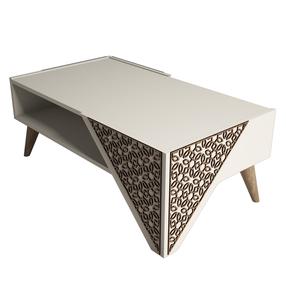 Kohvilaud Kalune Design Beril, kreemjasvalge, 58 cm x 105 cm x 40 cm