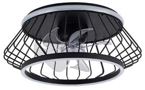 Griestu ventilators ar lampu CristalRecord Cobra 85-924-30-180, 50 W, melna krās.