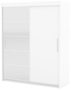 Riidekapp ADRK Esti, valge v., 59 cm x 180 cm x 215 cm, peegliga