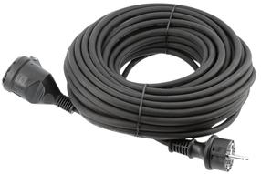 Pagarinātājs Högert HT1E700, 3 x 1,5 mm², 10 m, IP44, 1 ligzda, melna krās.