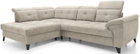Kampinė sofa Inferne Aura 18, smėlio sp., kairinė, 297 x 210 cm x 107 cm
