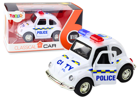  Žaislinė policijos mašina Lean Toys Classical, 1:38, balta sp.