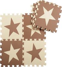 Kilimėlis kūdikiams - dėlionė ASKATO Stars 394114, 30 cm x 30 cm, 9 vnt, ruda sp. smėlio sp.