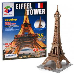 3D пазл Magic Puzzle Eiffel Tower, 23 см x 20.5 см, 35 шт., коричневый цв.