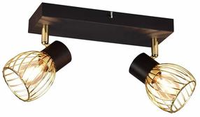 Lampa griesti Reality Ardon, E14, 2 x 10 W, zelta krās. / melna krās.