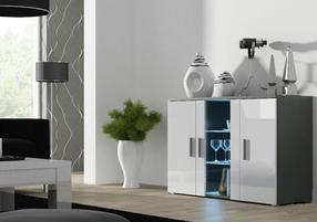 Spintelė Cama Meble Soho S7 120, balta/pilka, 120 cm x 41 cm x 80 cm