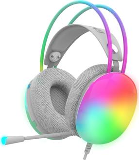 Проводная игровая гарнитура Inca IGK-X8S RGB, серый цв.