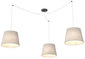 Sietynas kabinamas Emibig Ascot 1423/3, E27, 3 x 15 W, smėlio sp. / juoda sp.