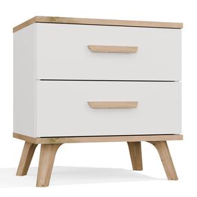 Naktinis staliukas Olympo 2S, balta sp./artisan oak sp., 47 cm x 45 cm x 30 cm