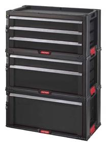 Įrankių dėžė Keter Drawers, 56.2 cm x 28.9 cm x 74.2 cm, juoda sp.