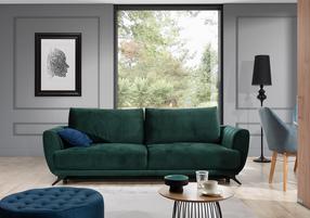 Sofa Megis Riviera 38, tamsiai žalia sp., 95 x 250 cm x 90 cm