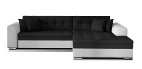 Kampinė sofa Sorento Sawana 14, Soft 17, balta sp./juoda sp., dešininė, 195 x 295 cm x 80 cm