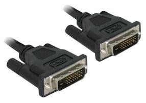 Провод Delock DVI 24+1 male, DVI 24+1 male, 0.5 м, черный цв.