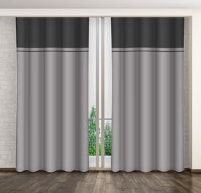Naktinė užuolaida ZMH-04, pilka sp./grafito sp., 160 cm x 270 cm