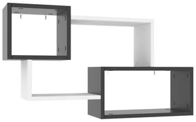 Sieninė lentyna Kalune Design Ayder 854KLN1709, antracito sp./balta sp., 51 cm x 20 cm x 90 cm