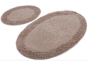 Vannitoamattide komplekt Foutastic Piante Oval 359CHL1637, beež v., 100 cm x 60 cm
