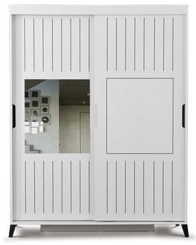 Riidekapp Kalune Design Fuga 140, valge v., 60 cm x 140 cm x 216 cm, peegliga