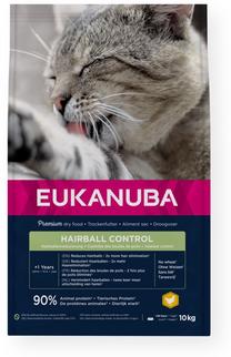Sausas kačių maistas Eukanuba Hairball Control, vištiena, 10 kg