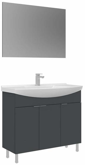 Vonios kambario baldų komplektas Kalune Design Purus, matinė antracito sp., 50 cm x 100 cm x 83 cm